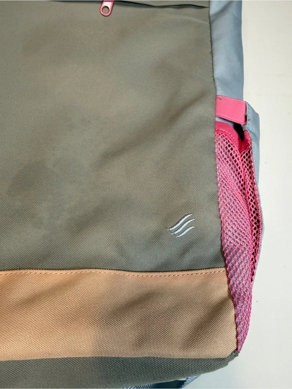United By Blue Gray Backpack Tote with Pink & Tan Accents